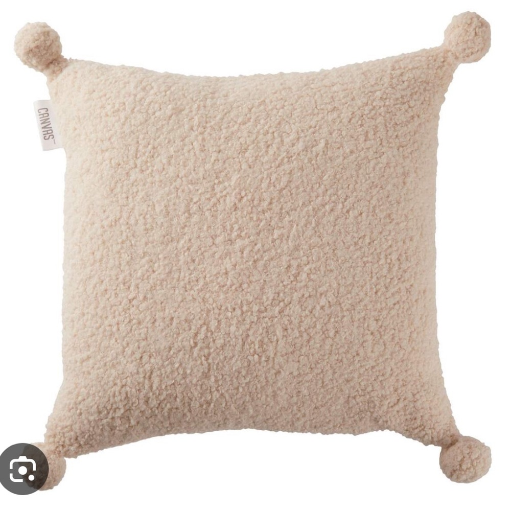 Jillian Harris Canvas Collection Sherpa Pom pillows